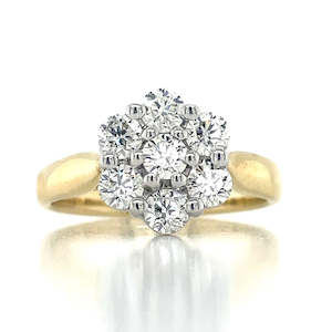 Watch: 9k B/Tn 1.00ct Diamonds Cluster Ring