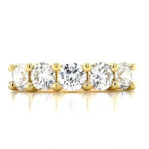 'Diadem'18k Yellow Gold 5 =1.58ct FG SI2 Diamonds Ring