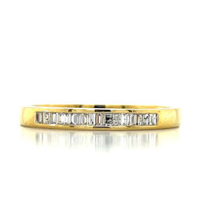 9k Yellow Gold 0.15ct Baguette Diamonds Ring