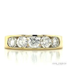 Watch: 9k Yellow Gold 1ct Diamonds Channel Ring