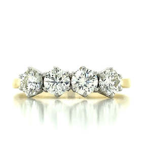 18k B/Tn 4=1.00ct Diamonds Ring