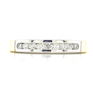 9k B/Tn Diamonds Channel Band Ring