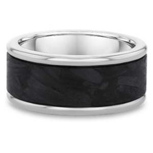 Dora Stg Silver & Forged Carbon Wedding Ring Size