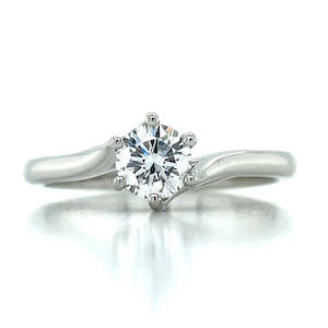 'Michel' Platinum 0.50ct Solitaire Crossover Diamond Ring