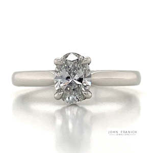 'Arya' Platinum 0.70ct Oval Diamond Ring