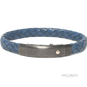 Watch: Borsari Gioielli Audace Blue Leather Black PVD Bracelet