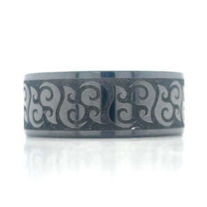 Zirconium Inner Spirit Engraved Band Ring