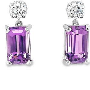 18k White Gold 13.17ct Kunzite & Diamond Drop Earrings