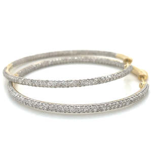 9k Yellow Gold Diamods Hoop Earrictngs