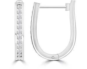 9K WHITE GOLD 0.50CT DIAMOND HUGGIE EARRINGS