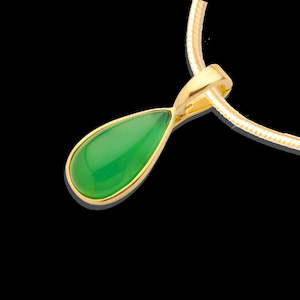 Watch: 9K Yellow Gold Agate Teardrop Pendant