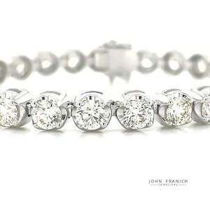 Watch: 18k White Gold 10.00ct Diamonds Tennis Bracelet