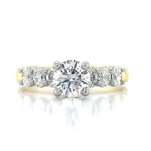 'Alexandra 18K Yellow Gold & Platinum Diamonds Ring