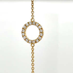 Watch: 18k Yellow Gold Diamond Circle Bracelet