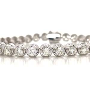 18K White Gold 6ct Round Diamonds Tennis Bracelet