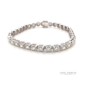 Watch: 18k White Gold 5ct Diamonds Tennis Bracelet