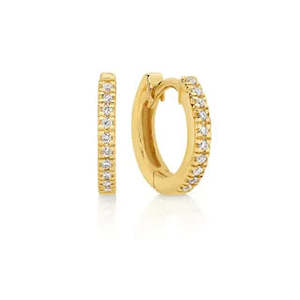 Watch: 9k Yellow Gold 0.10ct Diamonds Mini Huggie Earrings