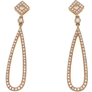 Watch: 18K Rose Gold Tear Drop 0.52ct Diamond Earrings