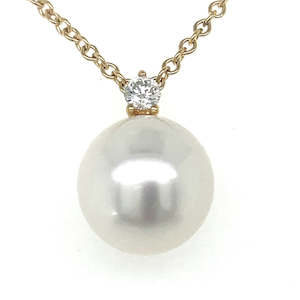 Autore 18k Yellow Gold South Sea Pearl & Diamond Pendant