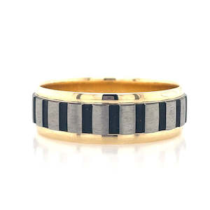 Watch: 9K Yellow Gold & Zirconium Band Ring