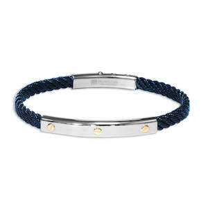 Borsari Gioielli Skema St/Stl Blue PVD Bracelet w 18K Gold Screws