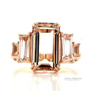 9k Rose Gold Morganites Ring