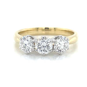 9K Bi/Tne 3=1.53ct Lab Grown Diamond Ring