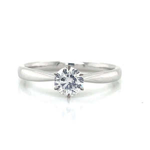 9K White Gold 0.51ct Lab Grown Solitaire Diamond Ring