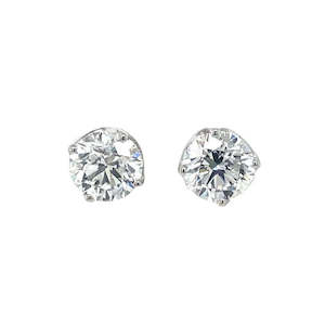 9K White Gold 2=2.25ct Lab Grown Diamond Stud Earrings