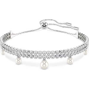 Swarovski Capsule:bracelet Prl Whi/rhs M