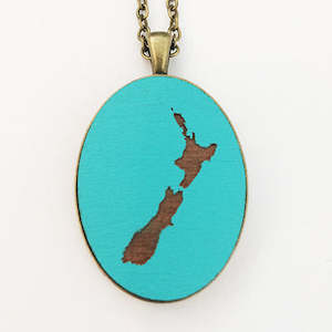 NZ Map Pendant - TEAL