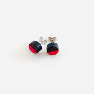 Rimu circle studs - MINI- Red