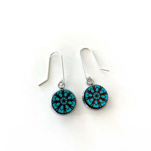 LIMITED EDITION - Teal Lace Earrings - STERLING SILVER