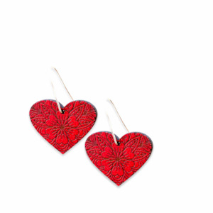 LIMITED EDITION - Floral heart Rimu earrings