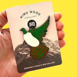 Design services: Kereru in flight Totara Brooch