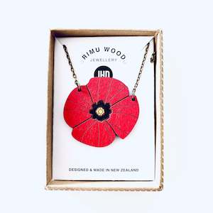 Rimu ANZAC Poppy Necklace or Brooch