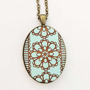 Aqua Lace Pendant