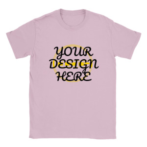 Textile printing or dyeing (on commission or fee basis): Customizable Kids T-shirt (Front Print)