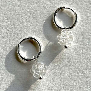 Jewellery: Charm Hoop Earrings with Quartz Cluster