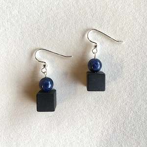 Onyx Cube Earrings - Sodalite