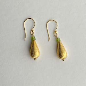 Peridot Gold Teardrop Earrings