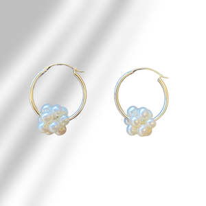 Jewellery: Lace Pearl Hoop Earrings