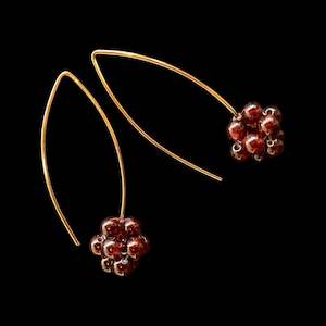 Garnet and Rose Gold Earrings