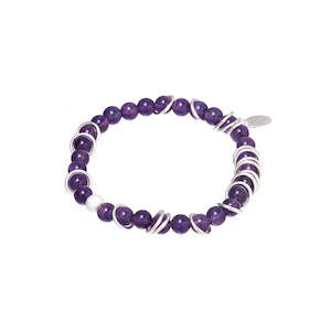 Amethyst - Silver Ring Bracelet