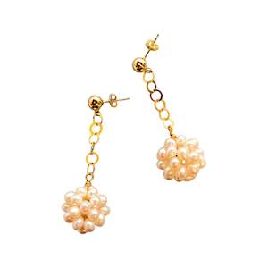 Pearl Lace Ball Chain Earrings