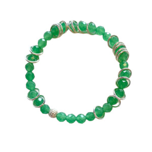 Aventurine - Silver Ring Bracelet