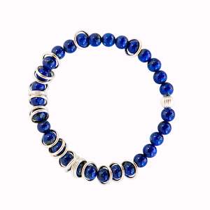 Lapis - Silver Ring Bracelet