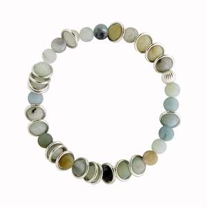 Amazonite - Silver Ring Bracelet