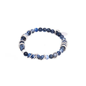 Silver Ring Bracelet - Sodalite