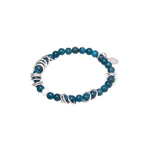 Silver Ring Bracelet - Apatite